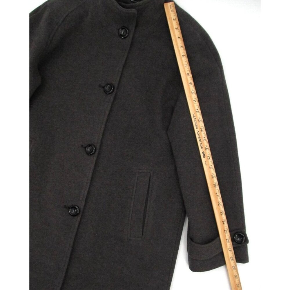 Vintage Jones New York Overcoat Womens Sz 12 Charcoal Gray Wool Lined Button Up - Picture 12 of 16